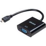 Akasa AK-CBHD21-15BK Videokabel-Adapter 0,15 m HDMI Typ D (Mikrofon) VGA (D-Sub) Schwarz (AK-CBHD21-15BK)
