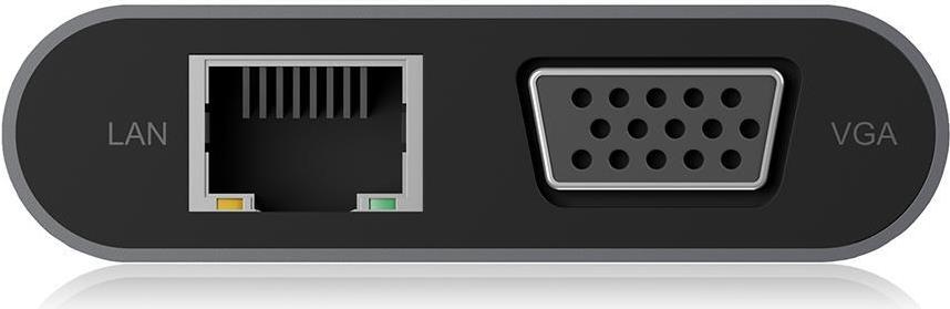 ICY BOX IB-DK4040-CPD Dockingstation USB-C Schwarz, Anthrazit