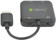 Techly Video Audio Adapter HDMI Audio Digitalaudio HDMI (M) bis Stereo Mini Klinkenstecker, TOSLINK, HDMI, Micro USB Typ B (W) Schwarz 4K Unterstützung  - Onlineshop JACOB Elektronik