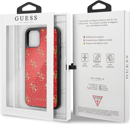 Guess Double Layer Glitter 4G für Apple iPhone 11 Pro Max - red (GUHCN654GGPRE)