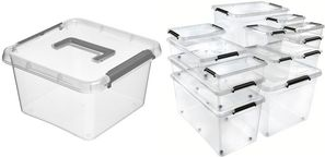 keeeper Aufbewahrungsbox/Clipbox Larissa, mit Griff, 6 Liter natur-transparent, Deckel zuverlässig durch seitliche Clips - 1 Stück (1105000100000)