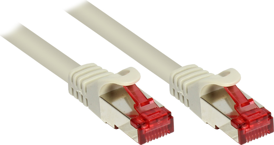 RNS® Patchkabel mit Rastnasenschutz, Cat. 6, S/FTP, PiMF, PVC, 250MHz, grau, 10m, Good Connections (8060-100)