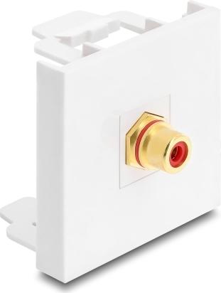 Delock Easy 45 Modul Cinch Buchse zu Cinch Buchse vergoldet rot / weiß (91818)