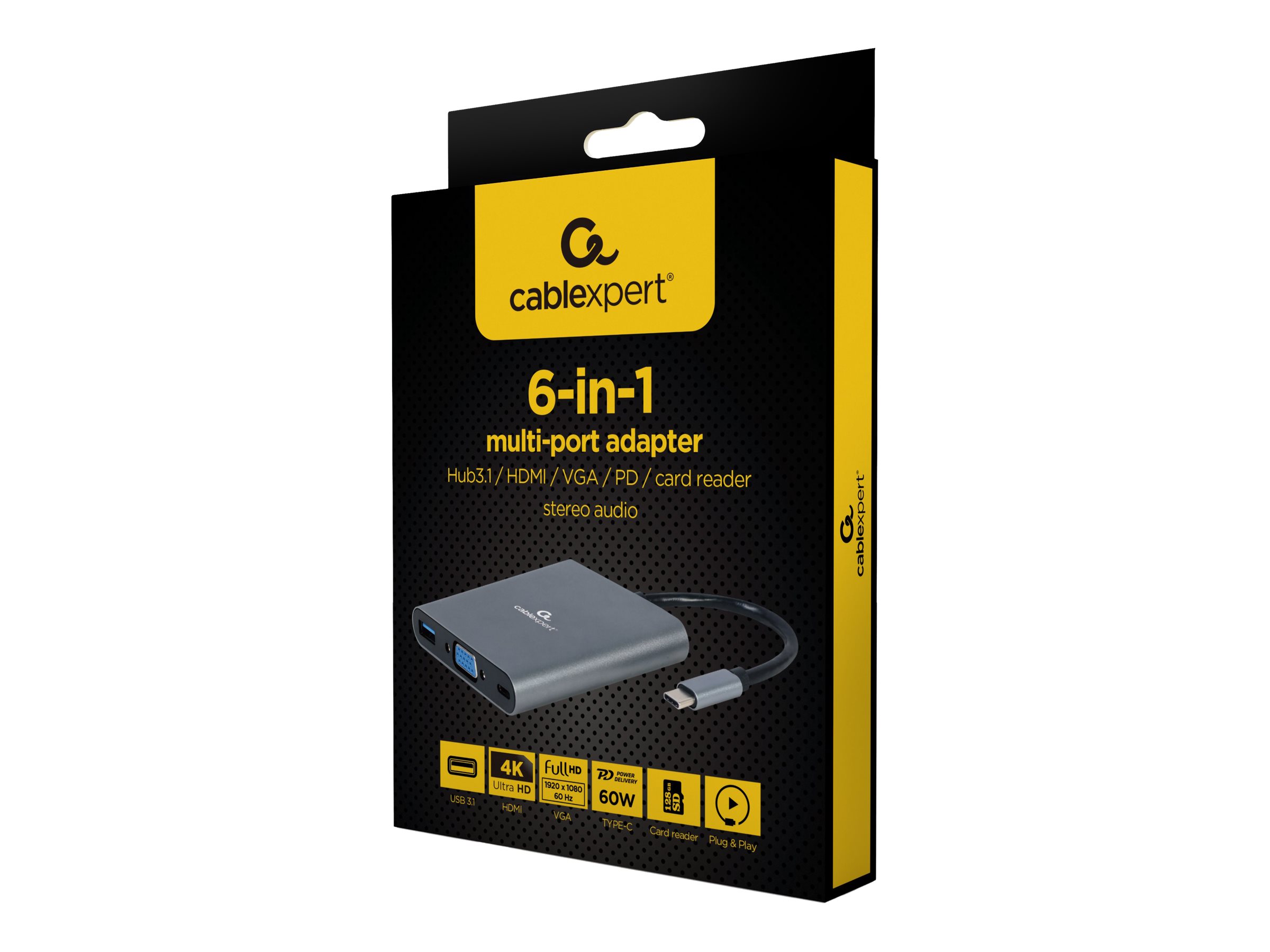 Cablexpert A-CM-COMBO6-01 Dockingstation USB-C 3.1 HDMI VGA Space-grau