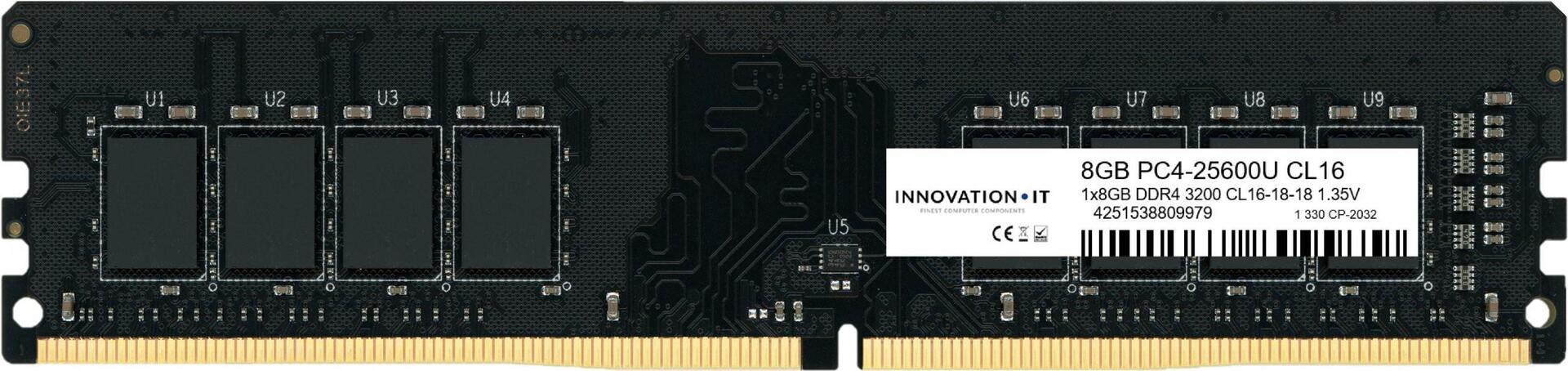 Innovation IT 3200 8GB CL16-18-18 1.35V LD 8-Chip Speichermodul 1 x 8 GB DDR4 3200 MHz (INNO8G3200S)