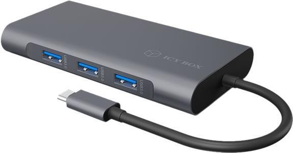 ICY BOX IB-DK4040-CPD Dockingstation USB-C Schwarz, Anthrazit