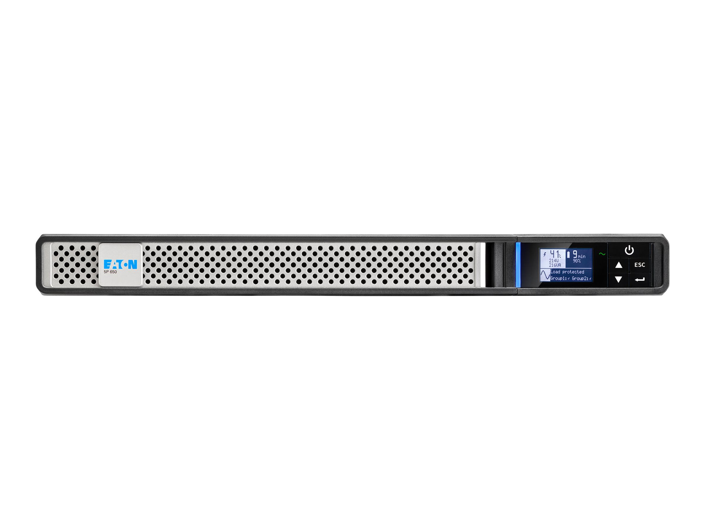 Eaton 5P 650iR Gen 2 USV 650 VA 520 W 1U Rack-montierbar mit Network Card-MS Schwarz/Silber