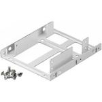 Wentronic Goobay Doppelter Festplatten-Einbaurahmen 2.5" auf 3.5", Silber - geeignet für den Einbau von bis zu zwei 2.5" Festplatte in einen 3.5" Gehäuseschacht (95875)