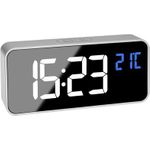 TFA Dostmann 60.2032.54 Quarz Wecker Silber Alarmzeiten 2 (60.2032.54)