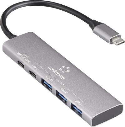 Renkforce RF-USBH-300 5 Port USB 3.2 Gen 1-Hub 3.0 Grau (RF-6676604)