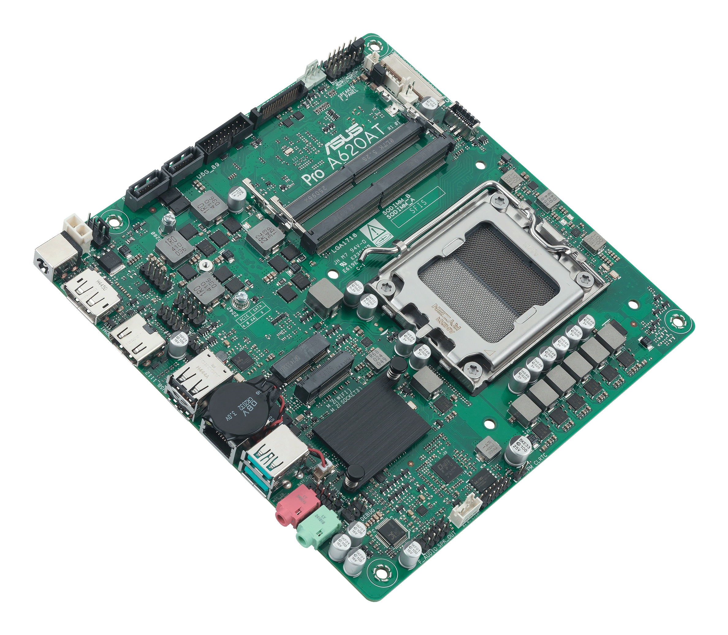 ASUS PRO A620AT-CSM Mainboard Mini-ITX, AMD A620A Chipsatz, Socket AM5, DDR5, Grün