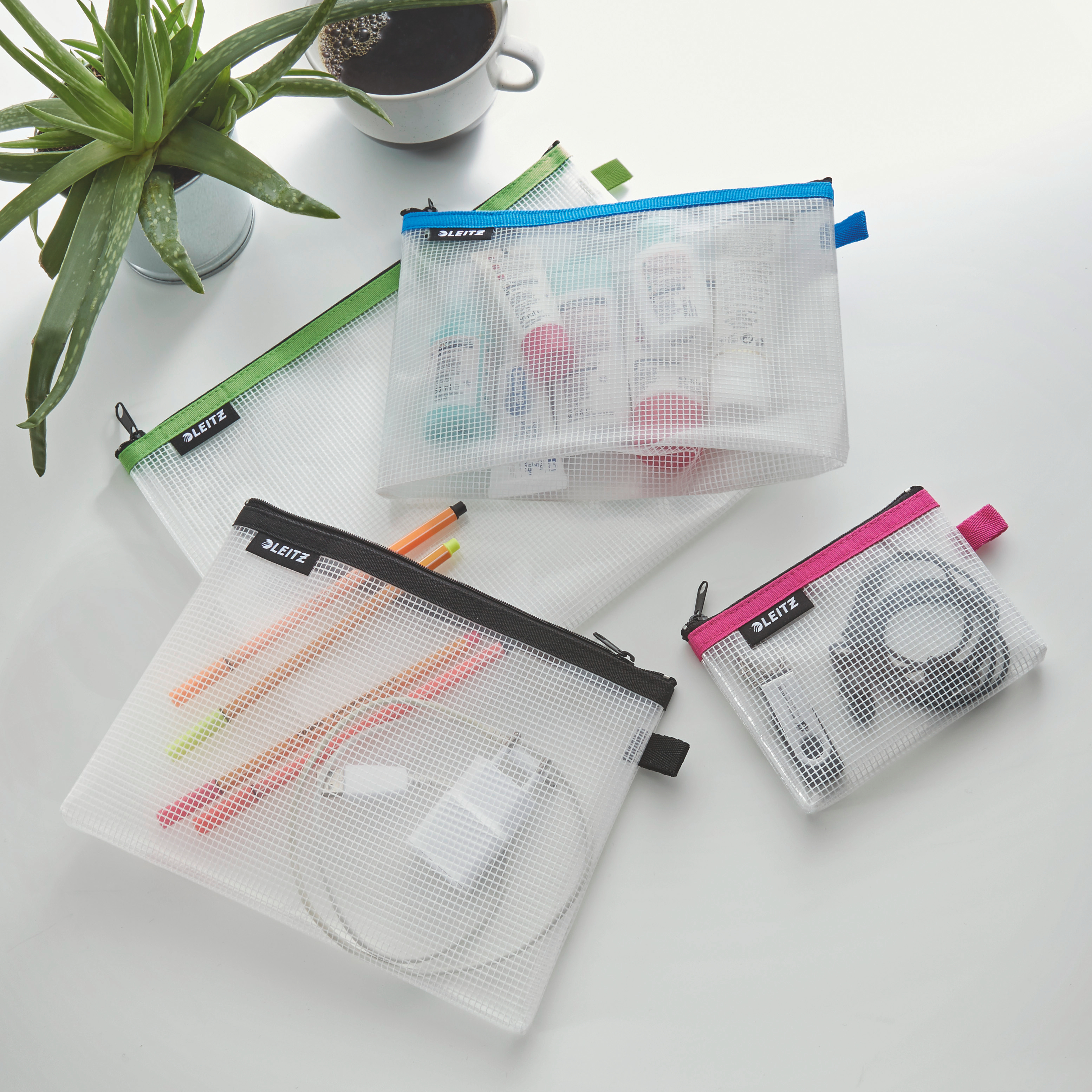 Leitz WOW Traveller Kosmetiktasche Transparent, Grün