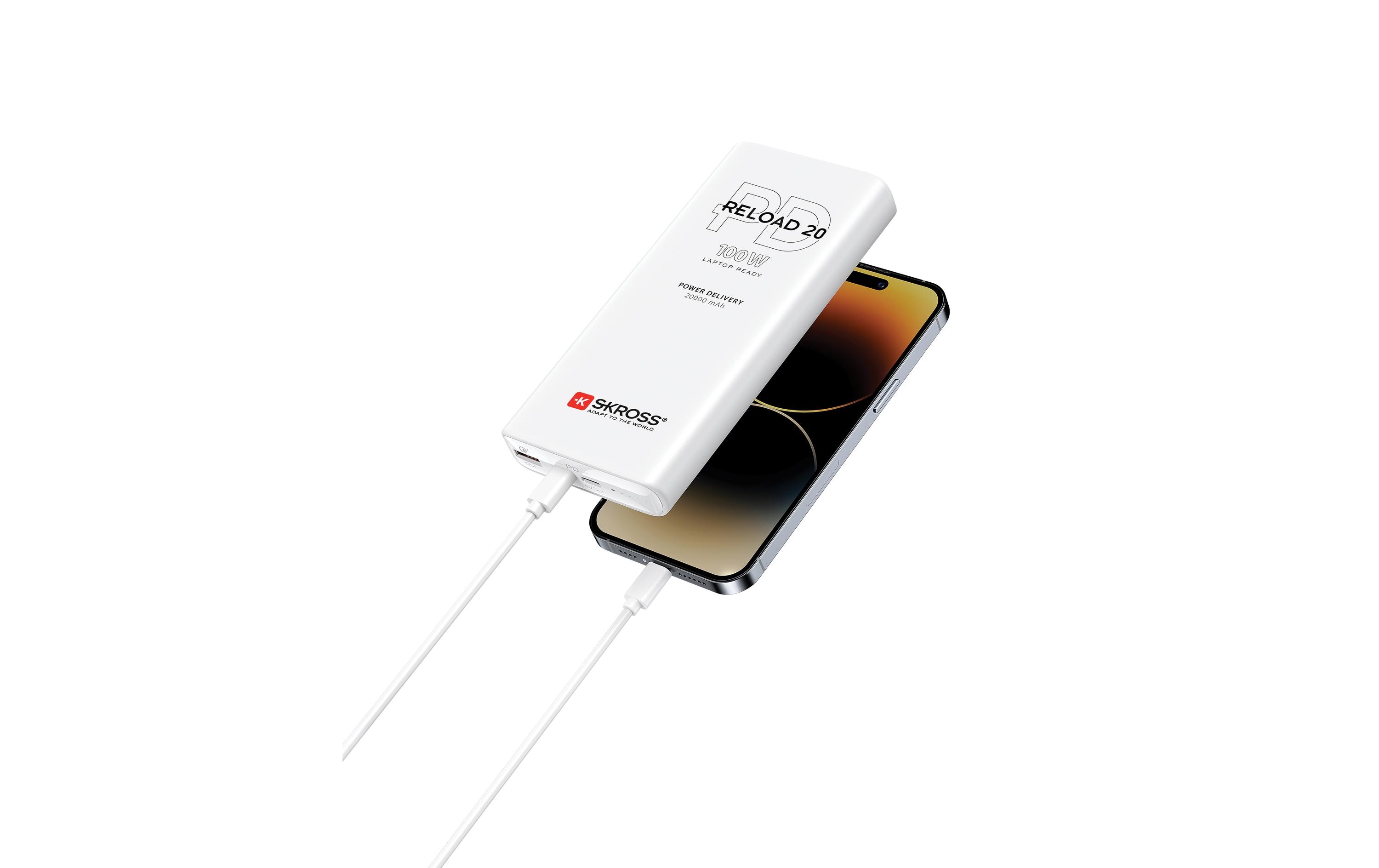 SKROSS Reload 20 PD Powerbank 100 W 20.000 mAh Weiß