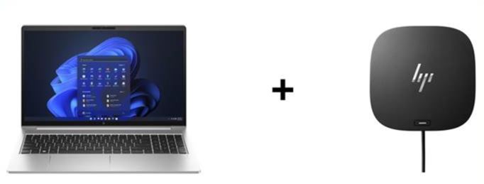 HP EliteBook 650 G10/ i5-1335U / 15,6” / 16GB RAM / 512 SSD (100486332 / 9V1L9AT#ABD) + HP USB-C G5 Dockingstation 100 Watt (5881986 / 5TW10AA#ABB)