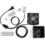 IT-BUDGET Komplettset IT-Schranklüfter mit Thermostat (90ITBTKD180603KTHS128)