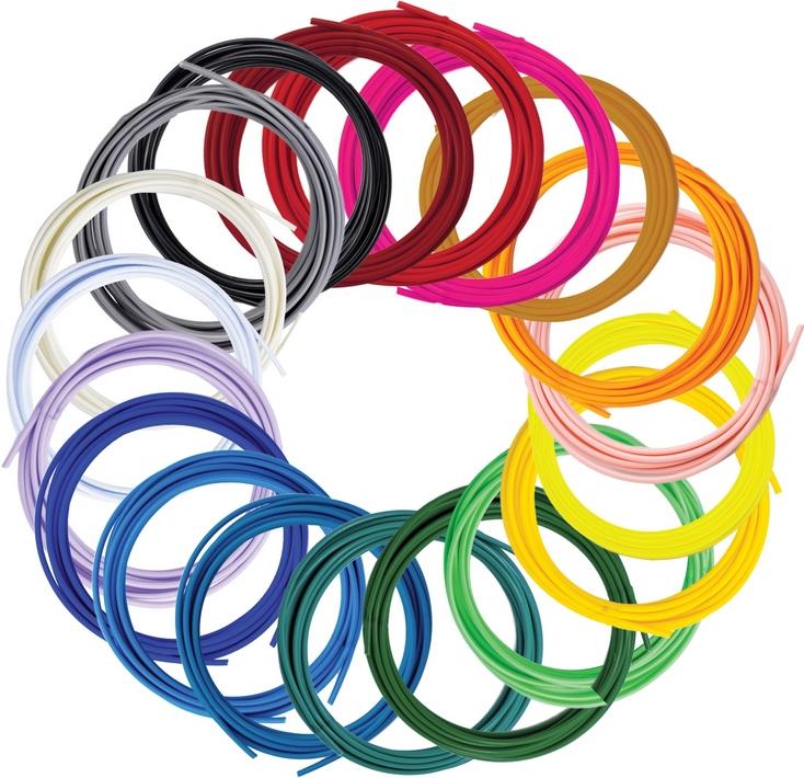 3Doodler Filament FLOW 20 PLA 20 Farben Nachfüllpack Polyacticsäure (PLA) Schwarz (FLOW-FILLS)