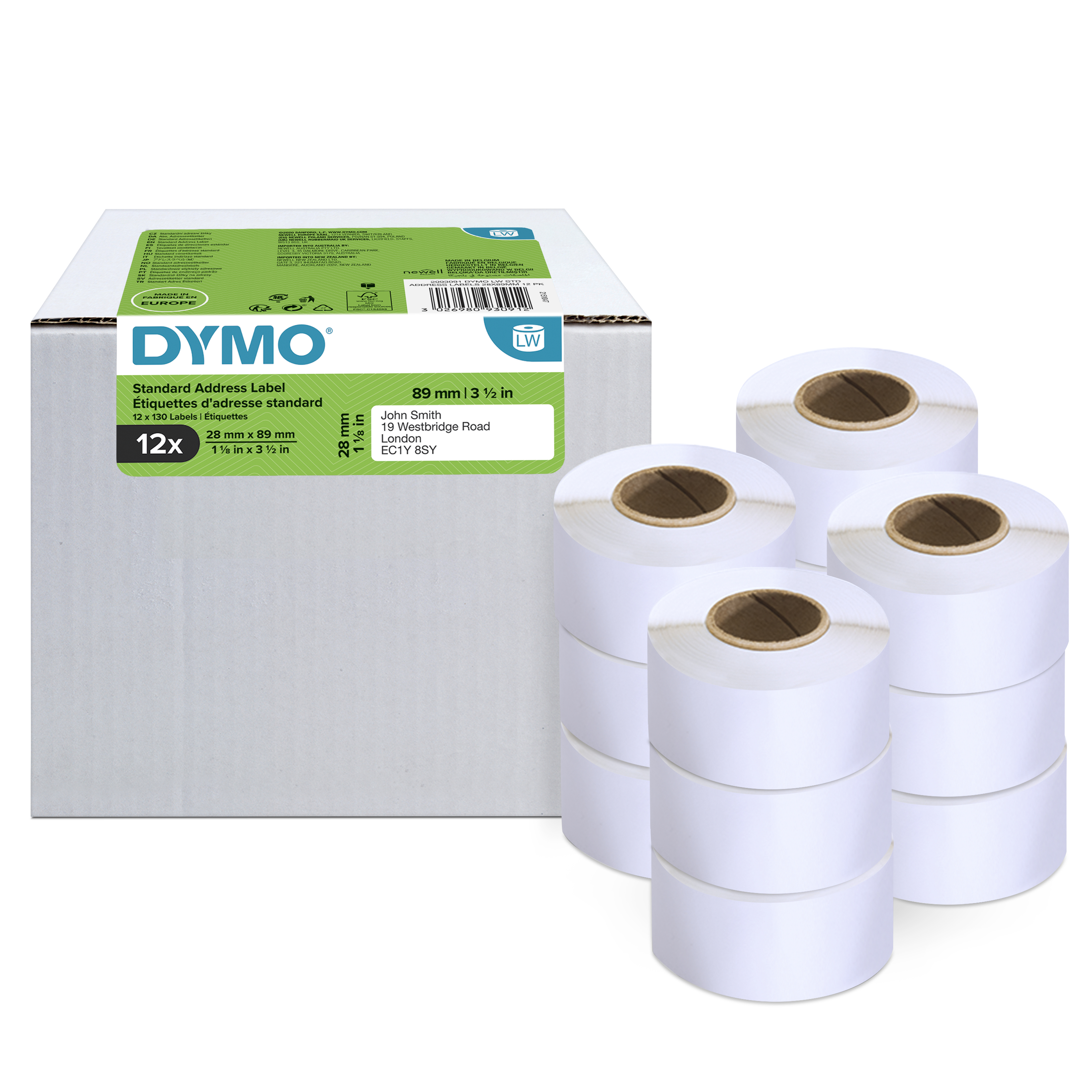 DYMO LabelWriter Standard Adressetiketten 28 x 89 mm 1560 Etiketten Permanenter Klebstoff Weiß