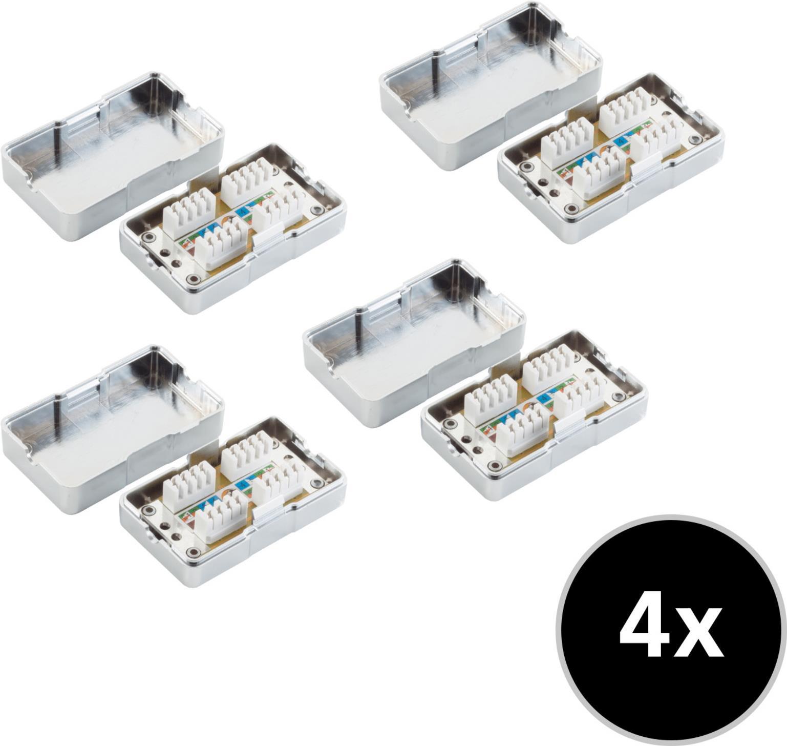 S-CONN S/CONN maximum connectivity Netzwerk Verlängerung-4er SET - Cat. 6 LSA-connection-BOX Netzwer