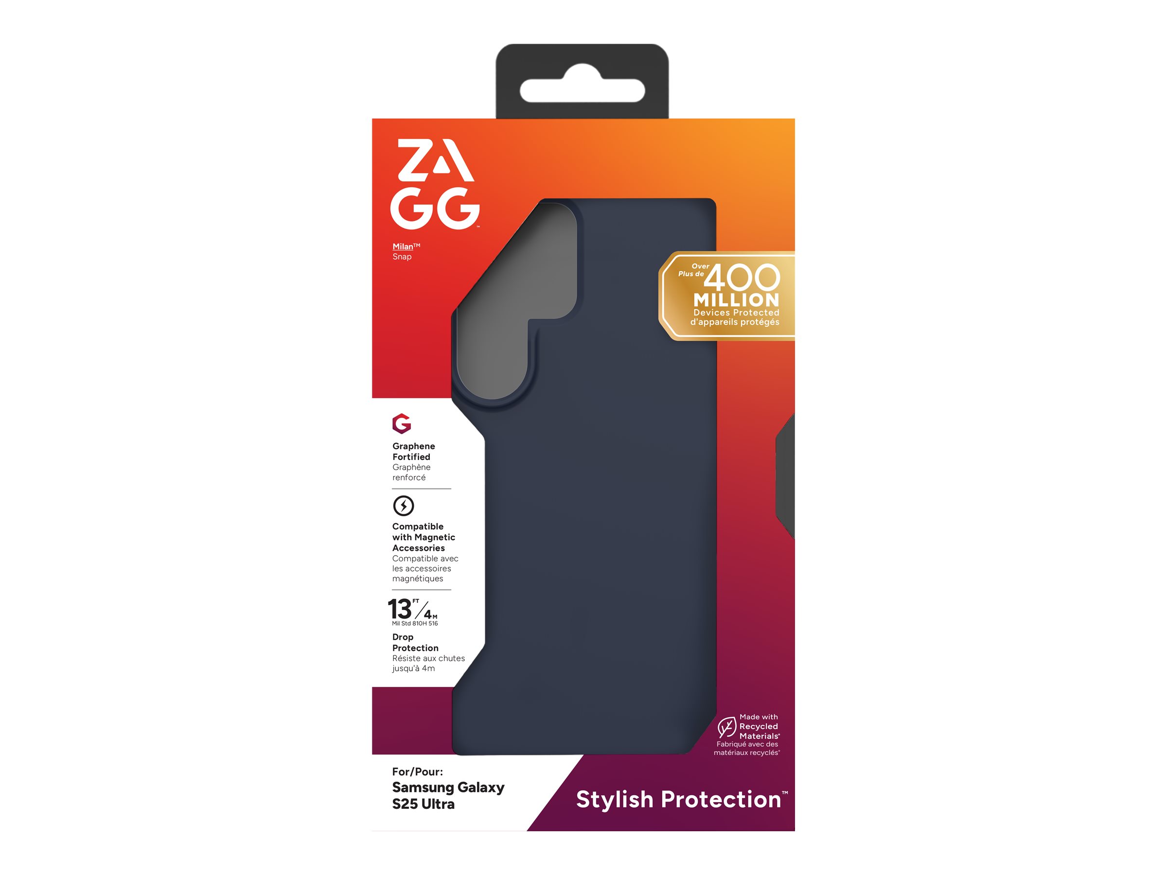 ZAGG Milan Snap Handyhülle für Samsung Galaxy S25 Ultra 6.9" Marineblau