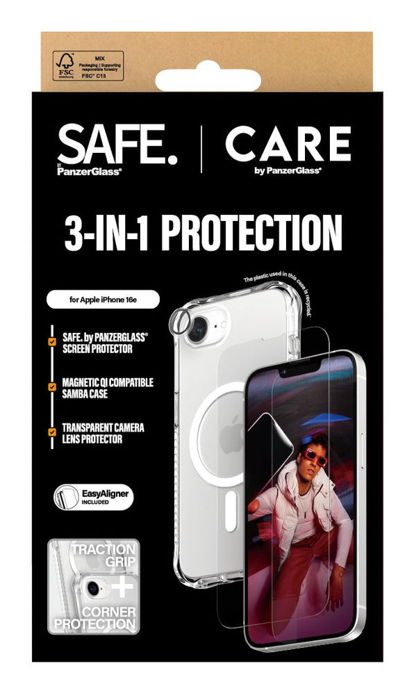 PanzerGlass CARE Fashion 3-in-1 Bundle iPhone 16e Transparent, Weiß