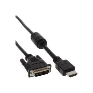 InLine® HDMI-DVI Adapterkabel, 19pol St auf 18+1 St, mit Ferrit, 5m (17665)