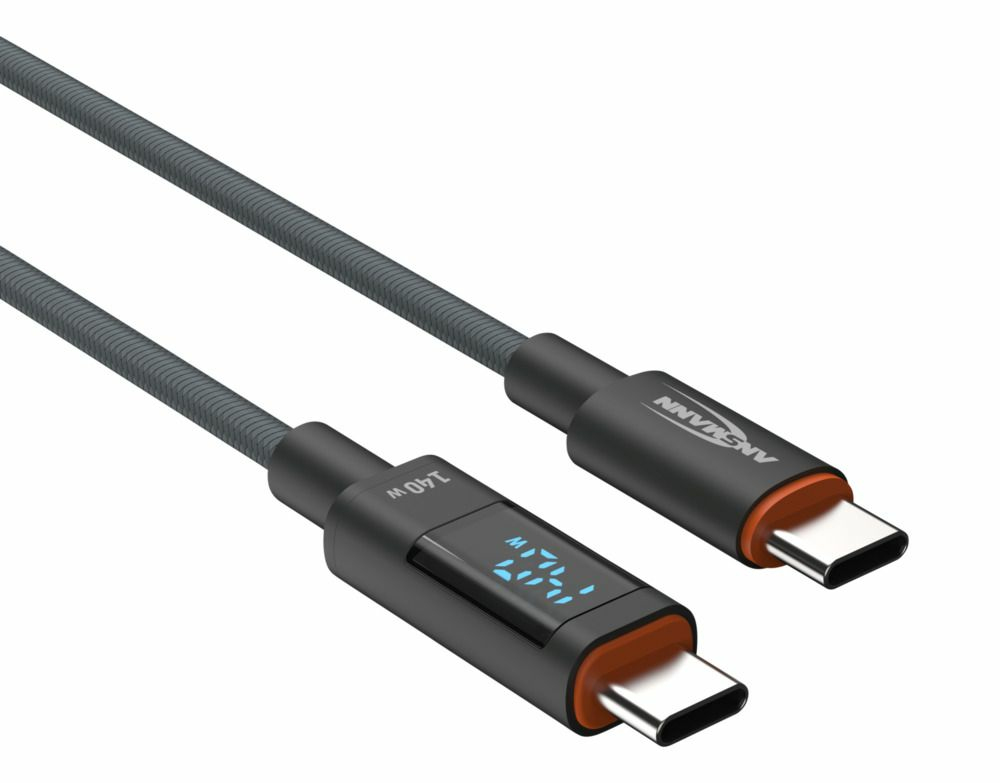 Ansmann USB-C auf USB-C Ladekabel 140W 1,2 m Anthrazit