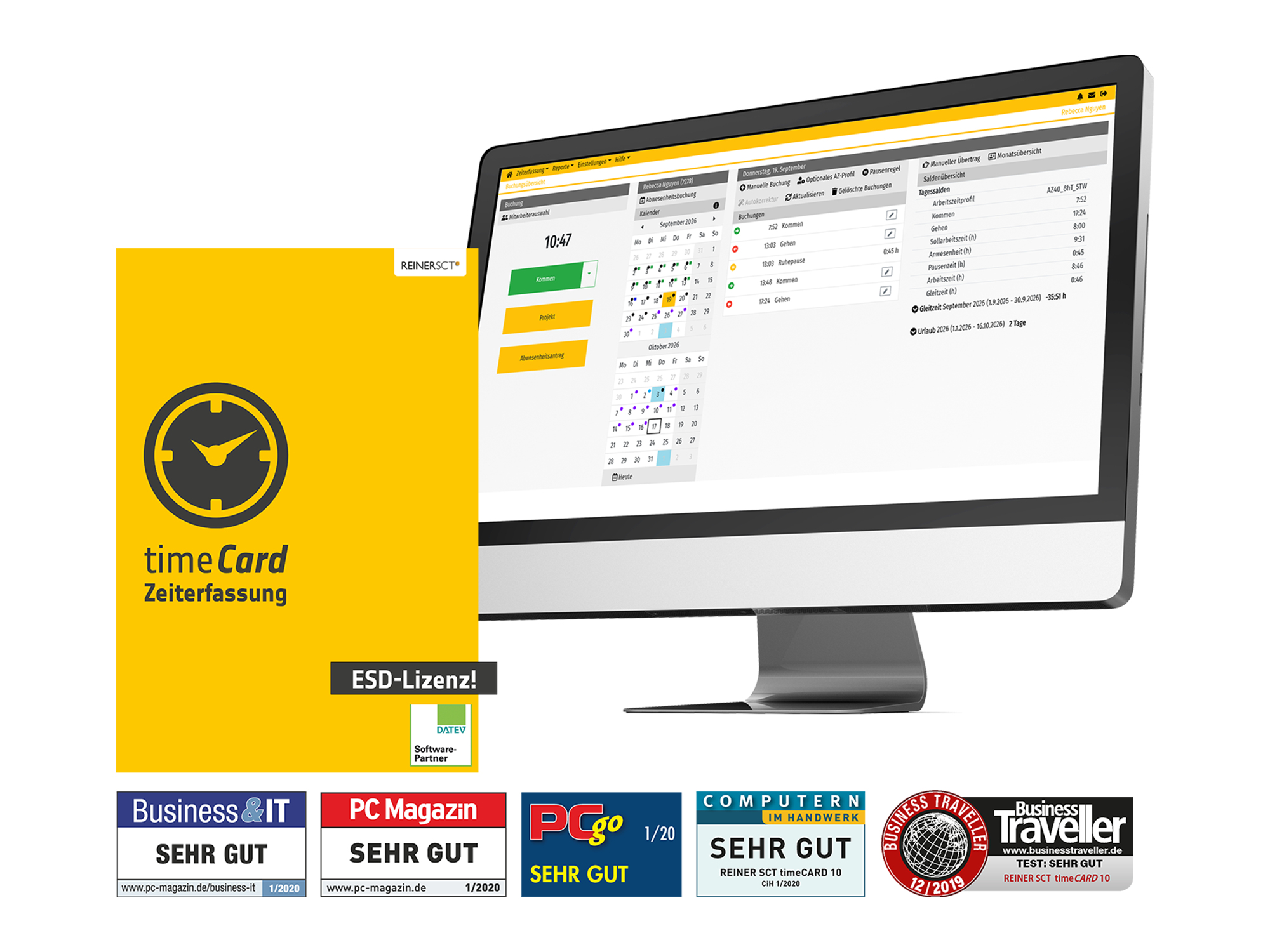 Reiner SCT timeCard 10 Zeiterfassung Basis ESD Software-Lizenz