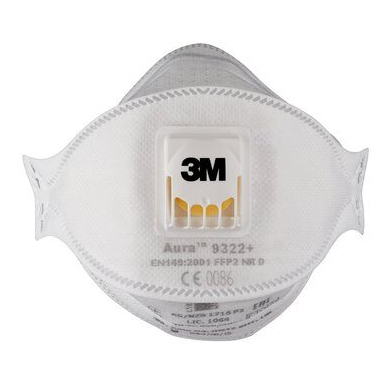 3M Aura 9322+ FFP2 NR D Atemschutzmaske 10 Stück Weiß