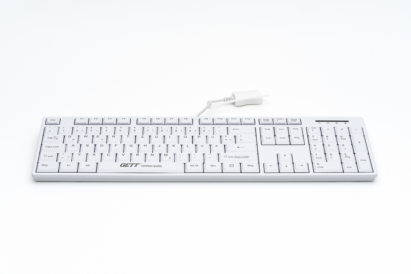 GETT CleanType Easy Basic Tastatur 105 Tasten USB IP68 Weiß