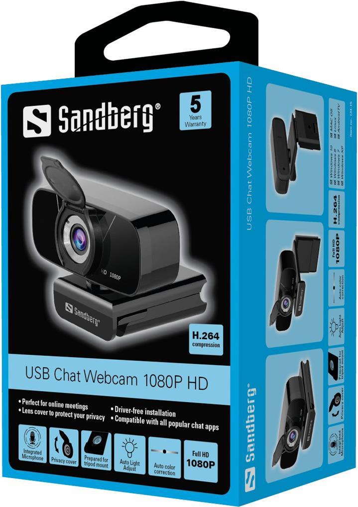 Sandberg USB Chat Webcam 1080P HD (134-15)