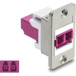 Delock Panel Mount LC Duplex Buchse zu LC Duplex Buchse silber / violett / weiß (91100)