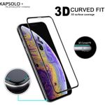 KAPSOLO Displayschutzglas Apple iPhone 13 MINI KAPSOLO Displayschutzglas, vollflächiges Displayschutz mit abgerundete Kanten, Temperglas, 3D schutzglas (KAP30415)