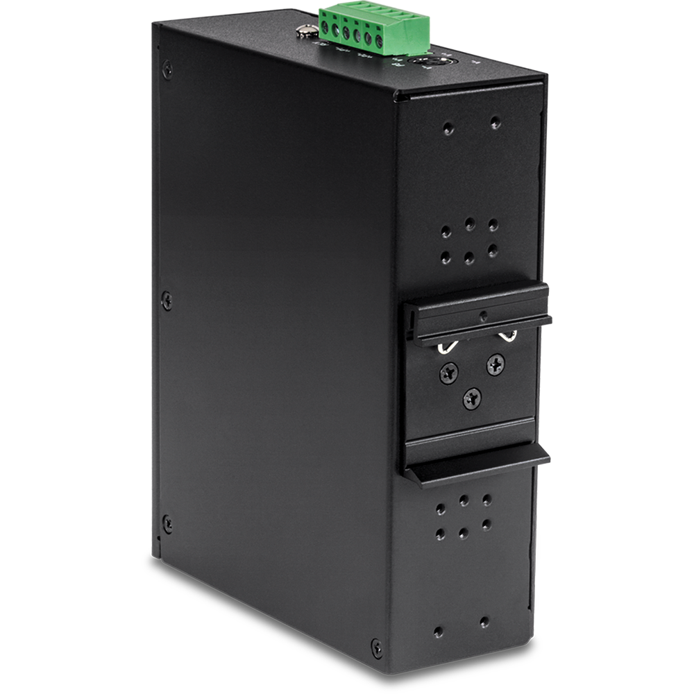 TRENDnet TI-PG160 16-Port Industrial Gigabit PoE+ DIN-Rail Switch Unmanaged Schwarz
