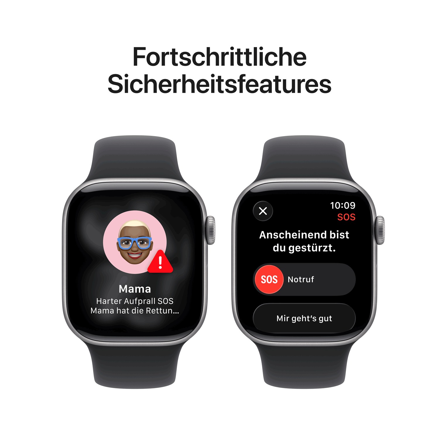 Apple Watch Series 11 GPS 42mm Aluminiumgehäuse Space Grau mit Sportband Schwarz - S/M