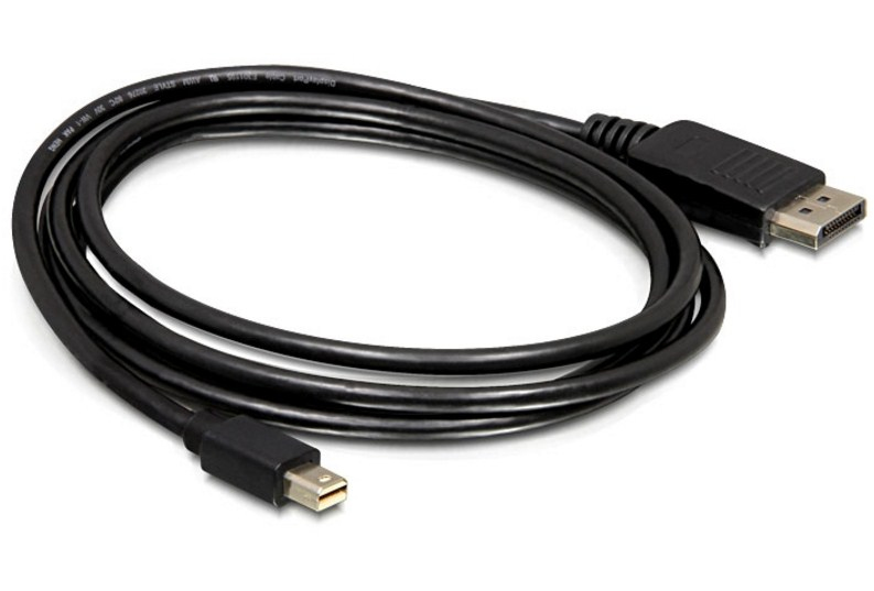 Delock Mini DisplayPort 1.2 auf DisplayPort Kabel 4K 60 Hz 2 m Schwarz