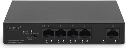 Digitus Gigabit Ethernet PoE Switch 4-port PoE + 1-port uplink - 60W PoE Budget (DN-95330-1)