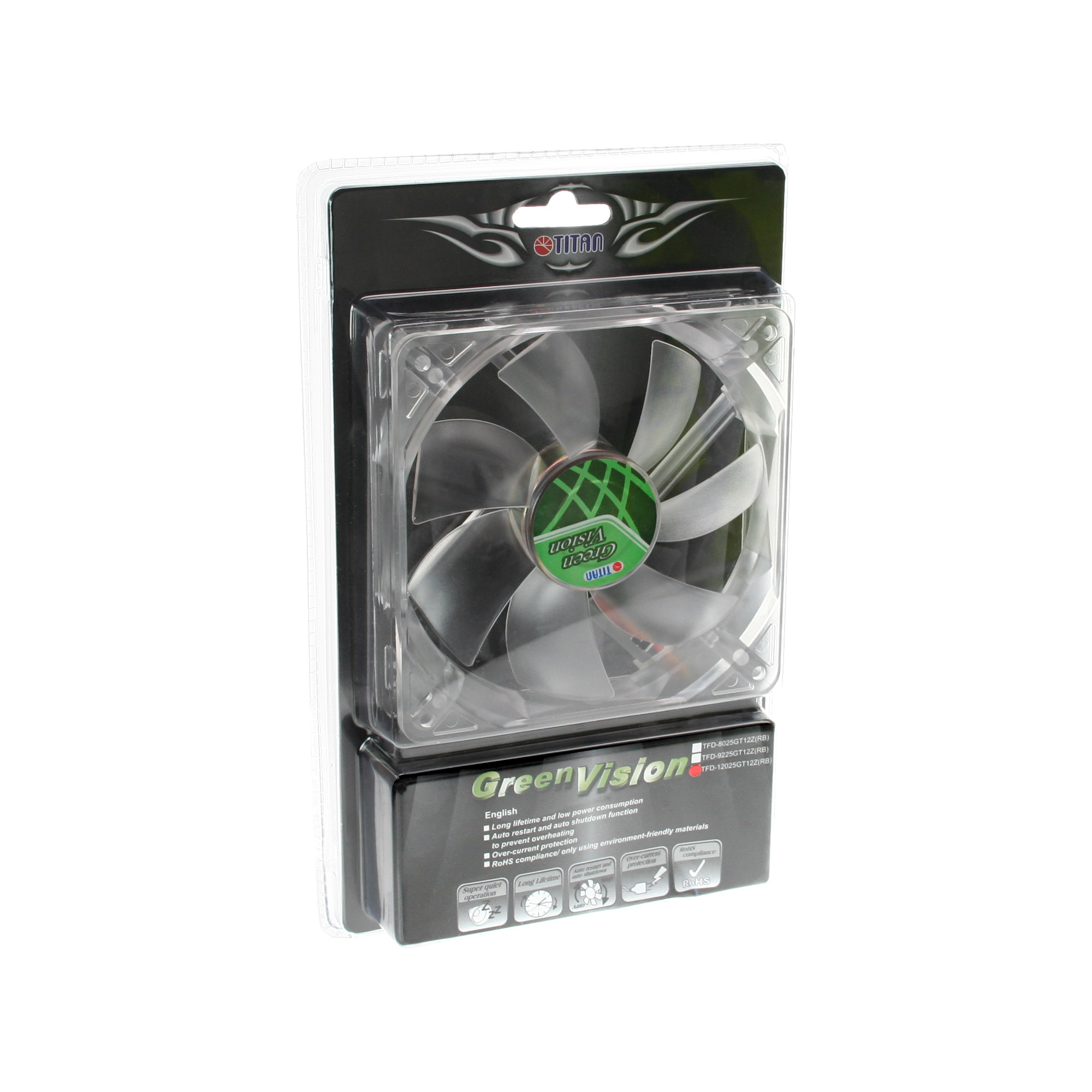 Titan Green Vision TFD-12025GT12Z/V2(RB) Gehäuselüfter 120 × 120 × 25 mm