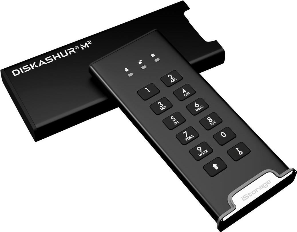iStorage diskAshur M² Externe SSD 2 TB USB 3.2 Gen 1 Schwarz