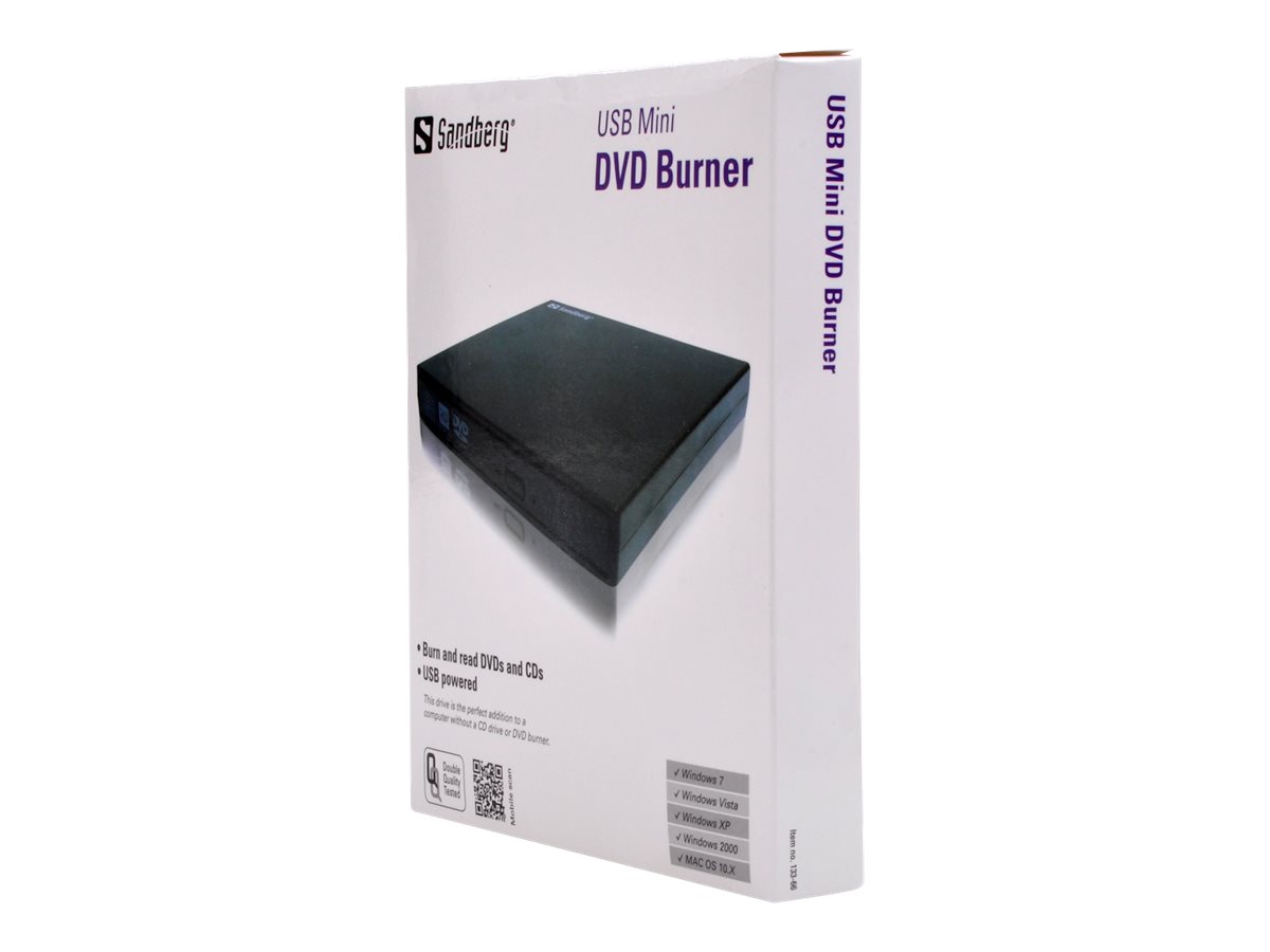 Sandberg USB Mini DVD Burner DVD-Writer USB 2.0 Schwarz