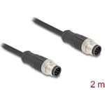 Delock M12 Kabel A-kodiert 8 Pin Stecker zu PVC 2 m (80807)