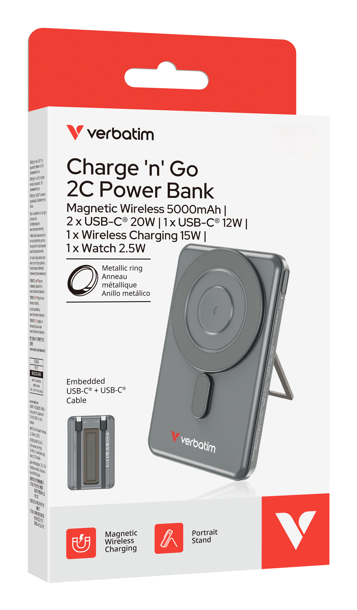 Verbatim Charge 'n' Go 32251 5000 mAh Induktive Power Bank Grau