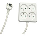 MicroConnect 4-way Power Strip Square FR Type E 1.5m White - Steckdosenleiste (MC-PSSQUARE040150FRW)
