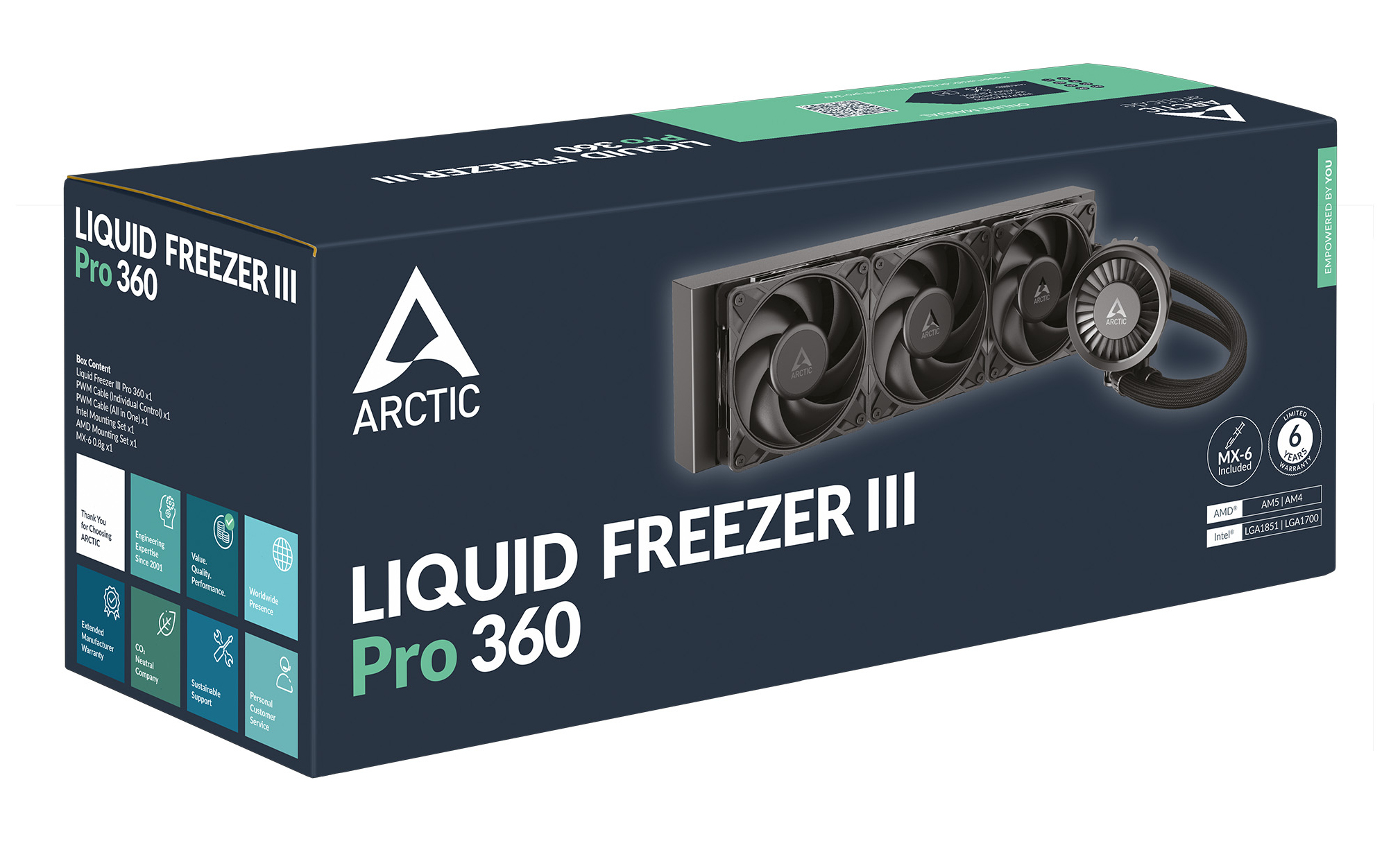 ARCTIC Liquid Freezer III Pro 360 AIO CPU-Wasserkühler AM4/AM5/LGA1700/1851 Schwarz