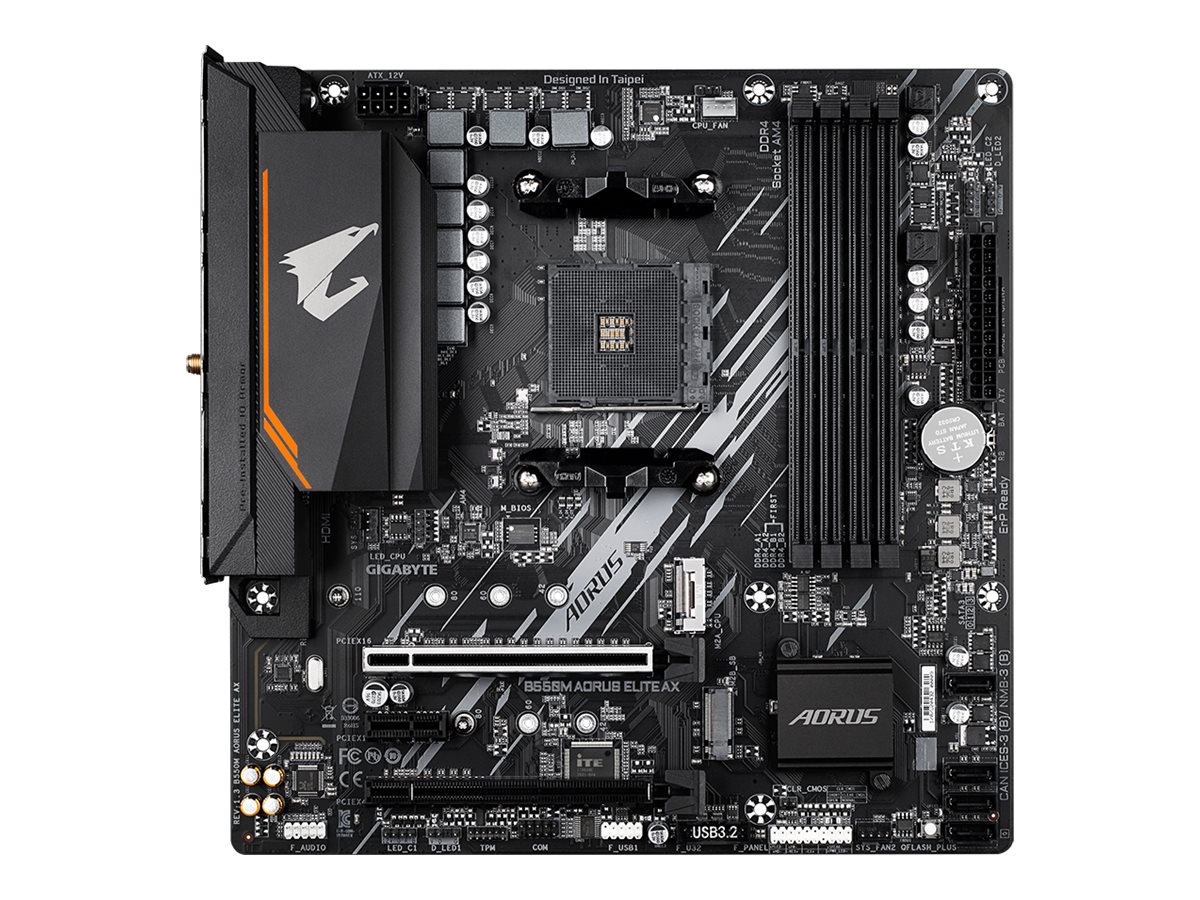 Gigabyte Aorus B550M Elite AX Mainboard AMD B550 Sockel AM4 micro ATX Braun