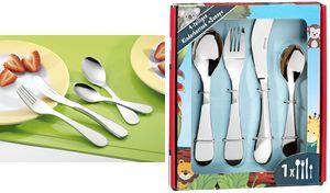 Esmeyer 4-teiliges Kinderbesteck SUNNY, Edelstahl 18/10 hochglanzpoliert, Materialstärke: 2,5/2,2 mm, Messer mit - 1 Stück (101-011)
