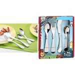 Esmeyer 4-teiliges Kinderbesteck SUNNY, Edelstahl 18/10 hochglanzpoliert, Materialstärke: 2,5/2,2 mm, Messer mit - 1 Stück (101-011)