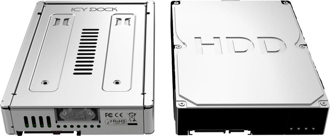 ICY DOCK MB982IP-1S-1 Laufwerksschachtadapter 2,5" auf 3,5" SATA/SAS Silber