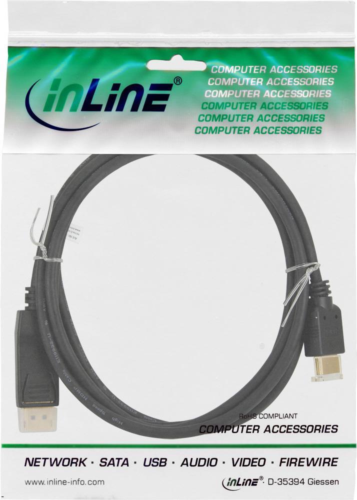 InLine 17180 Videokabel-Adapter 10 m DisplayPort HDMI Schwarz (17180)