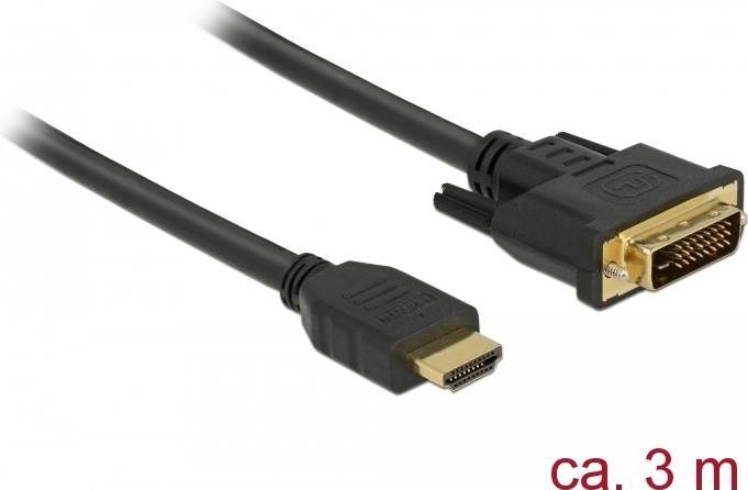 Delock HDMI zu DVI 24+1 Kabel bidirektional 3 m (85655)