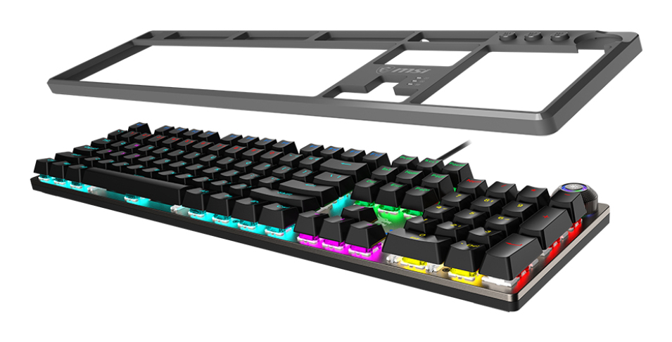 MSI FORGE GK310 Mechanische Gaming-Tastatur Hotswap-fähig RGB Grau
